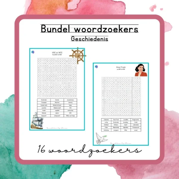 Bundel woordzoekers geschiedenis