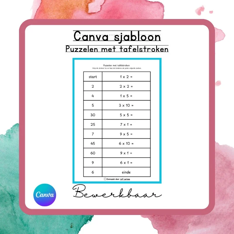 Puzzelen met tafelstroken