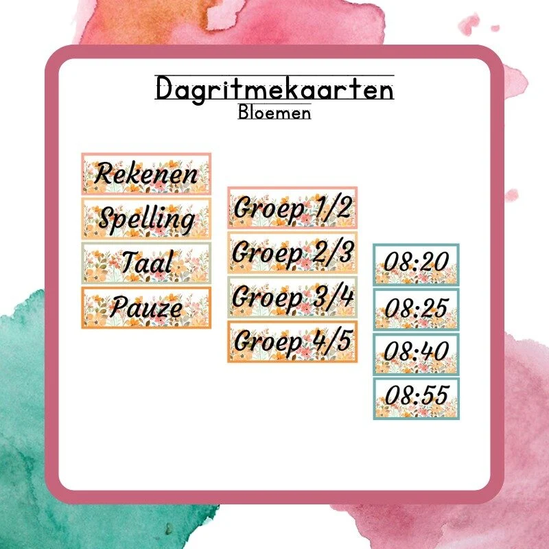 Dagritmekaarten Bloemen