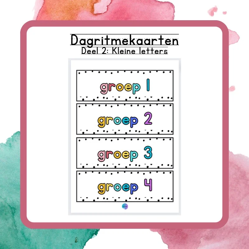 Dagritmekaarten deel 2 Kleine letters