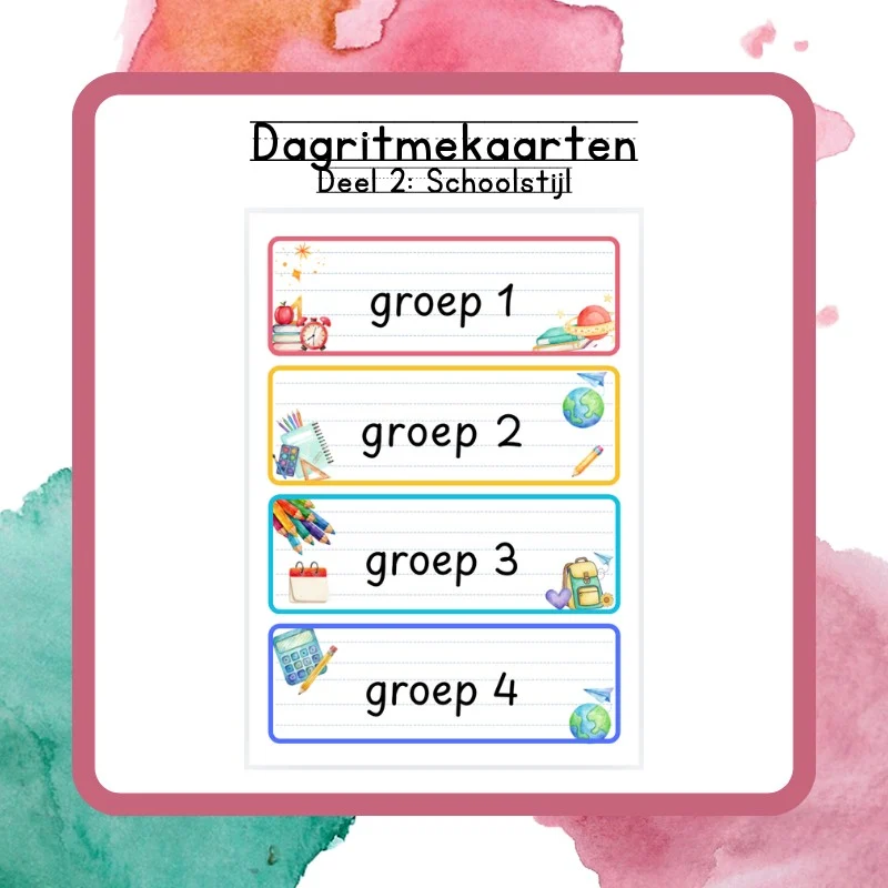 Dagritmekaarten schoolstijl