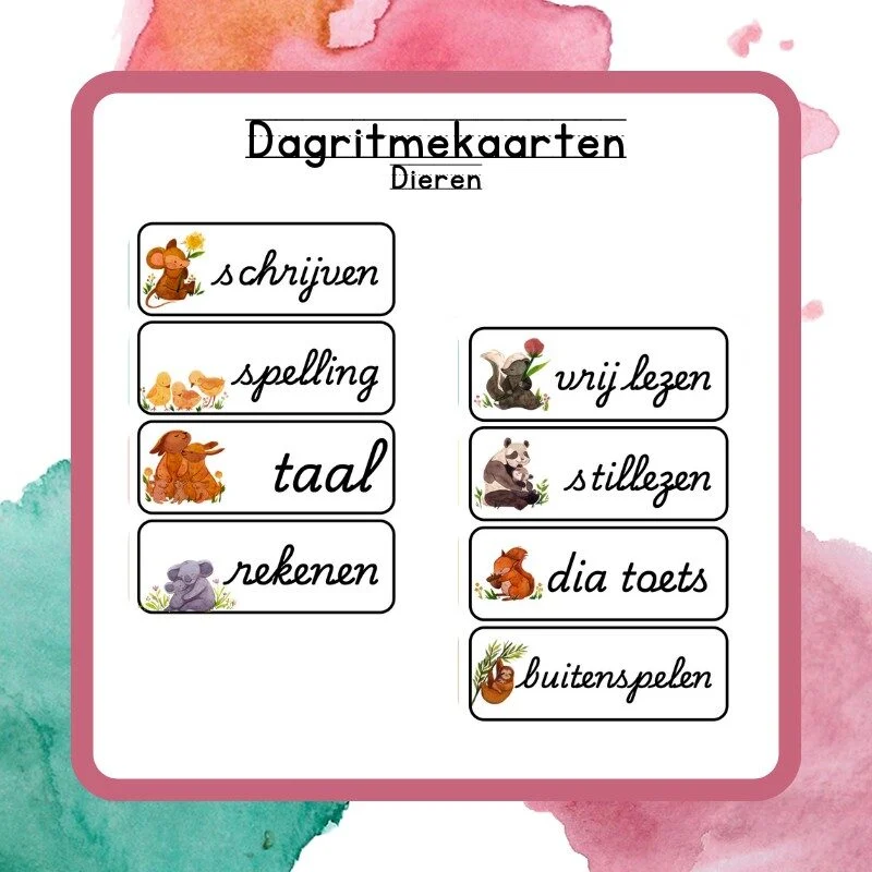 Dagritmekaarten dieren