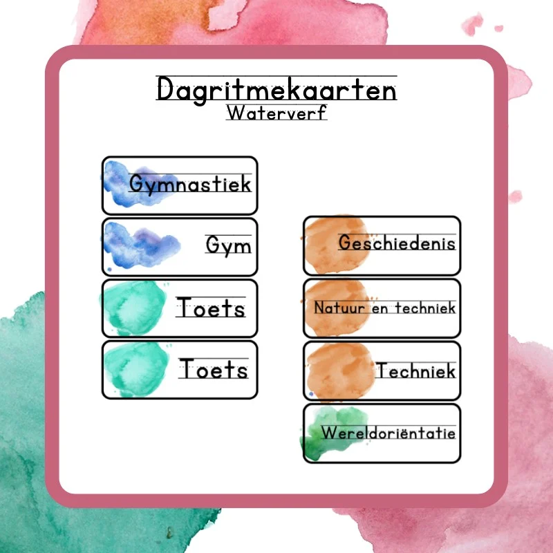 Dagritmekaarten Waterverf simpel