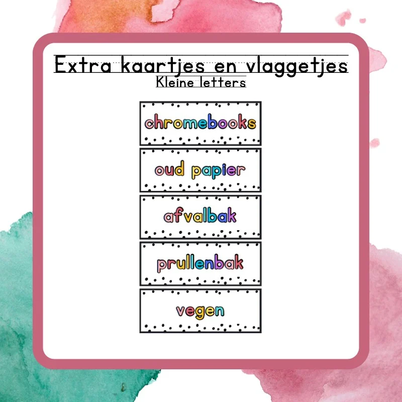 Extra kaartjes Kleine letters