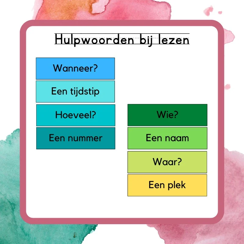 Hulpwoorden bij lezen