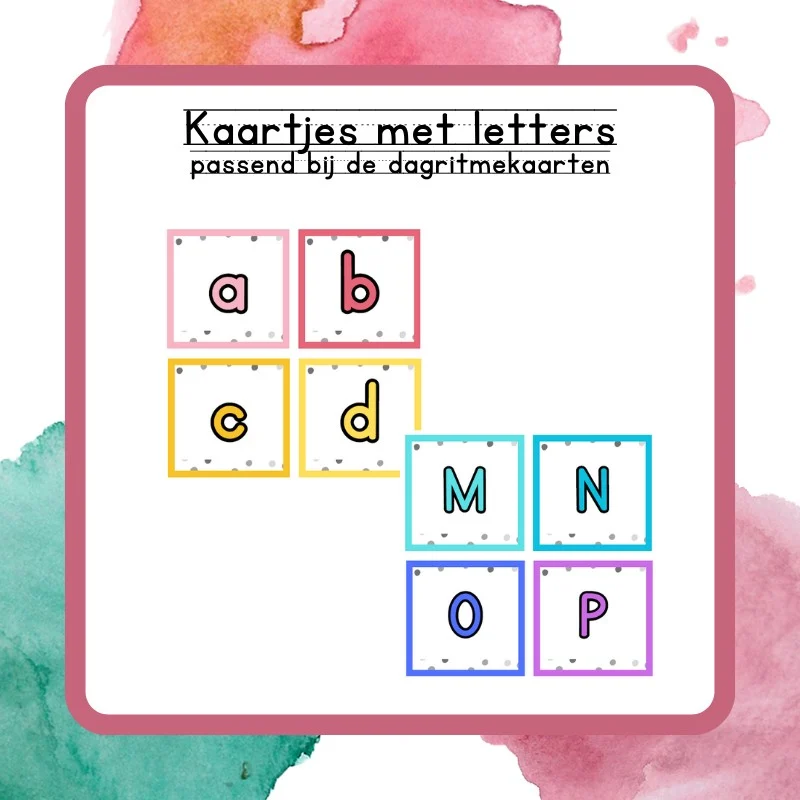 Kaartjes met letters