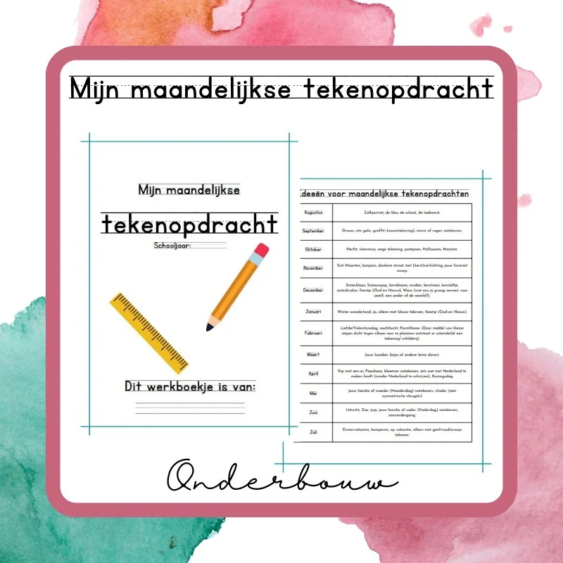 Mijn maandelijkse tekenopdracht Onderbouw