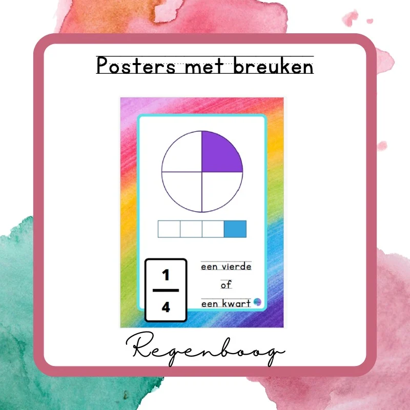 Posters met breuken regenboog