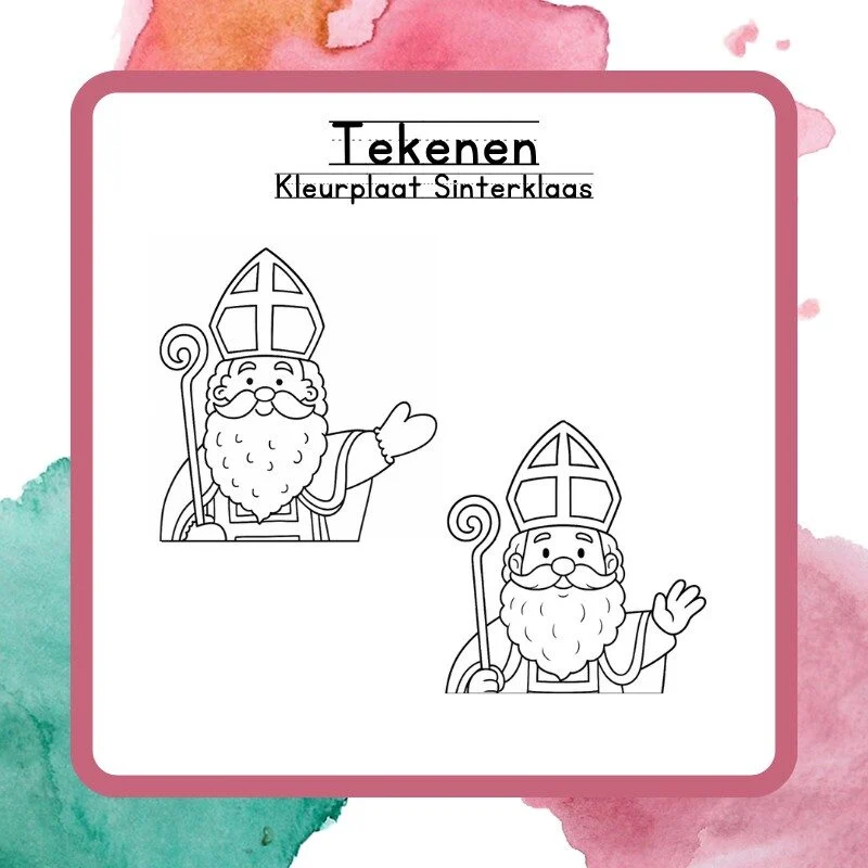 Kleurplaat Sinterklaas