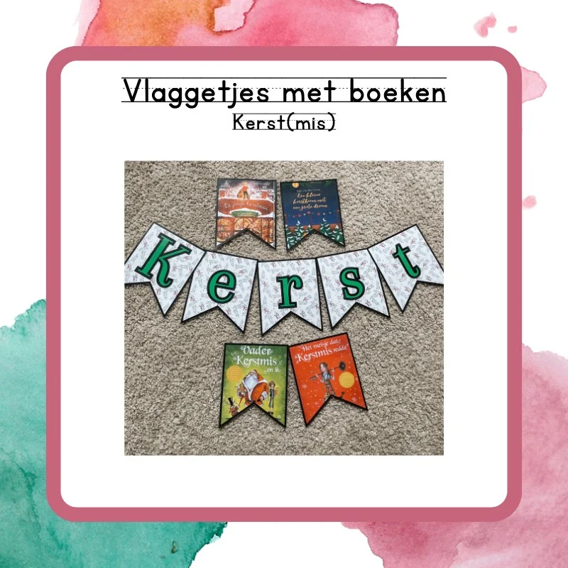 Vlaggetjes met boeken Kerst(mis)