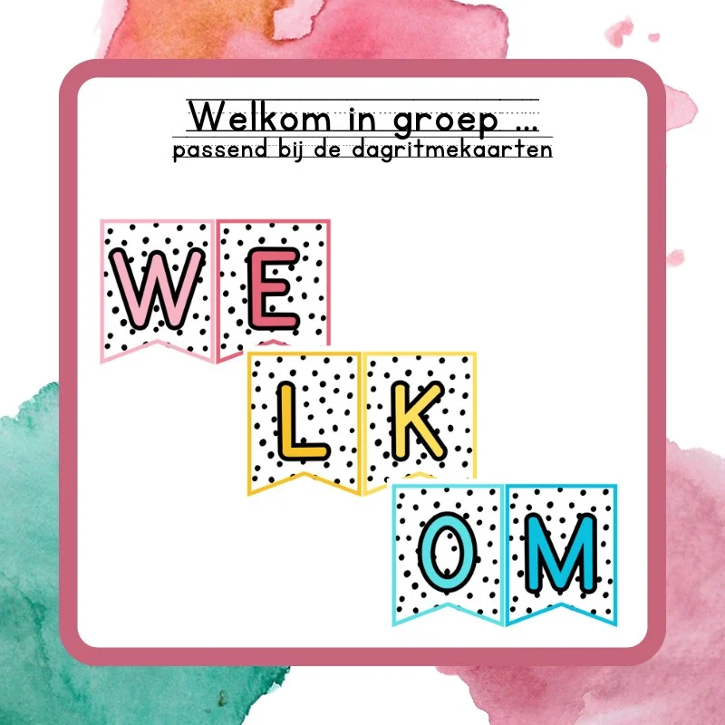 Vlaggetjes Welkom in groep