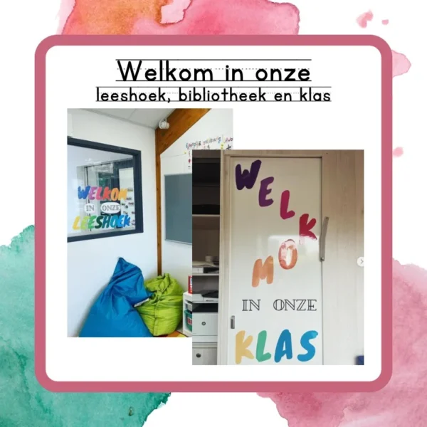 Welkom in onze leeshoek, bibliotheek, klas