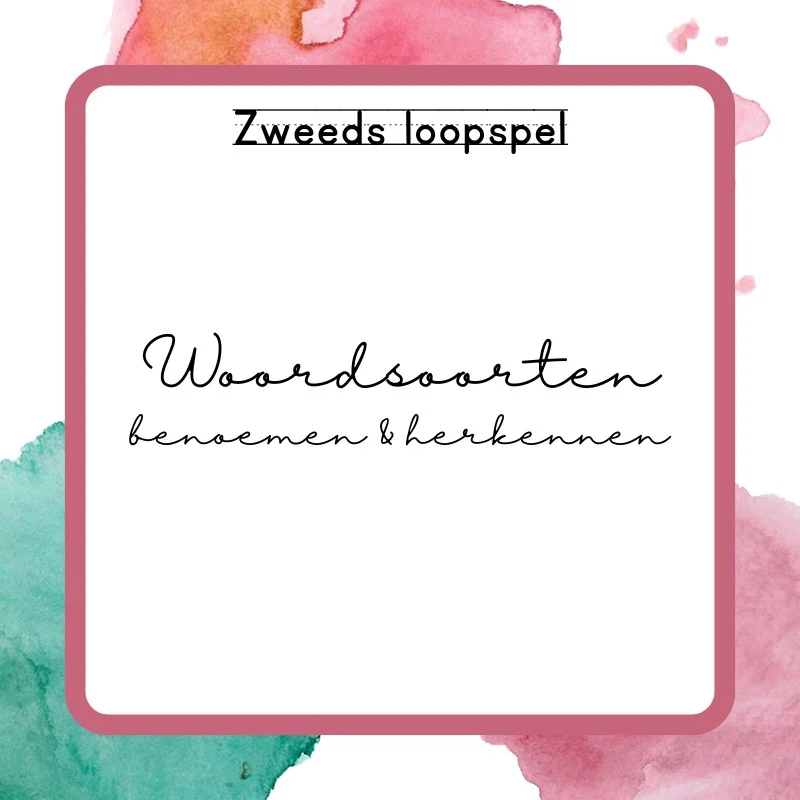 Zweeds loopspel woordsoorten benoemen