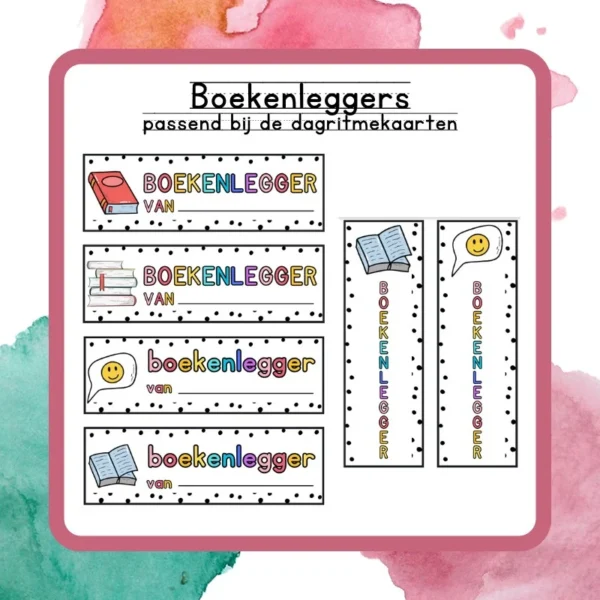 Boekenleggers passend bij de dagritmekaarten