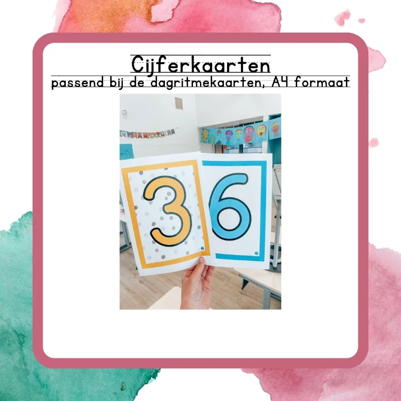 Cijferkaarten A4 formaat