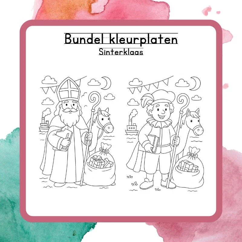 Bundel kleurplaten Sinterklaas