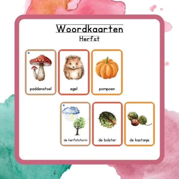 woordkaarten herfst