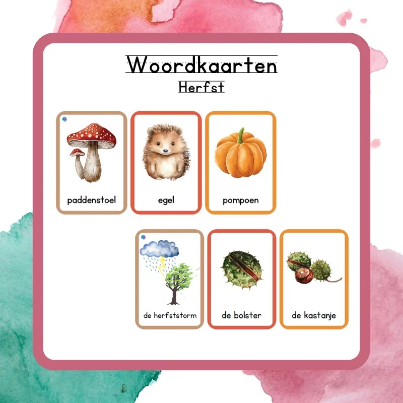 woordkaarten herfst